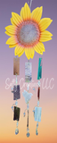 Sunflower White Glass Bird - Wind Chime