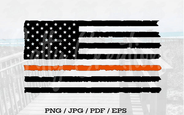 Thin Orange Line Flag - Digital Download