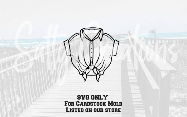 Tie Front Shirt SVG For Cardstock Silicone Mold - Digital Download