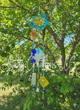 Small Sea Turtle Multi Color Glass - Wind Chime