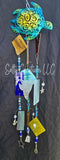 Small Sea Turtle Multi Color Glass - Wind Chime