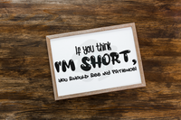 If You Think I'm Short You Should See My Patience - Decal