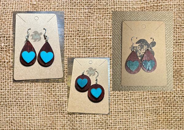 Turquoise Hearts - Earrings