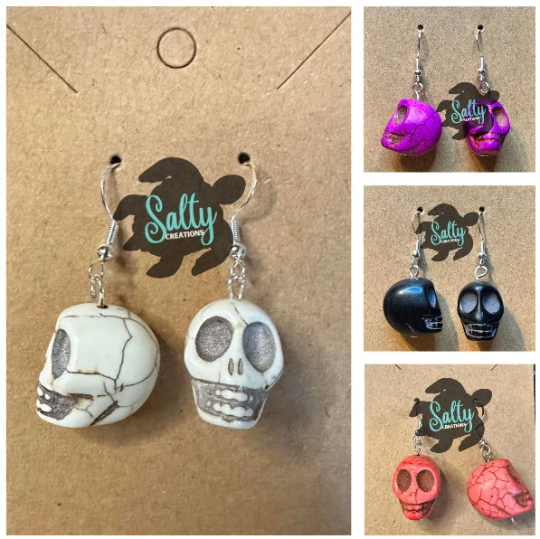 Skull - Magnesite Earrings