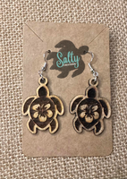 Hibiscus Sea Turtle - Earrings