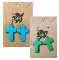 Cross - Magnesite Earrings