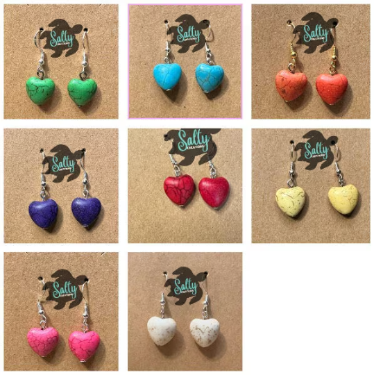 Heart - Magnesite Earrings