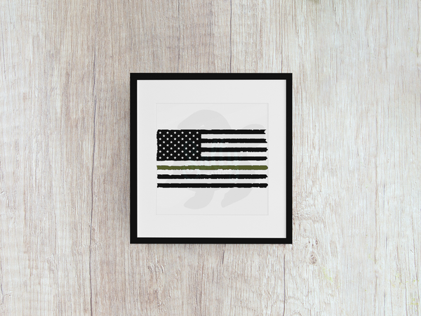 Thin Green Line Flag - Decal