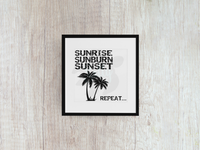 Sunrise Sunburn Sunset Repeat - Decal