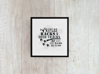 Rifles Racks & Deer Tracks - Decal