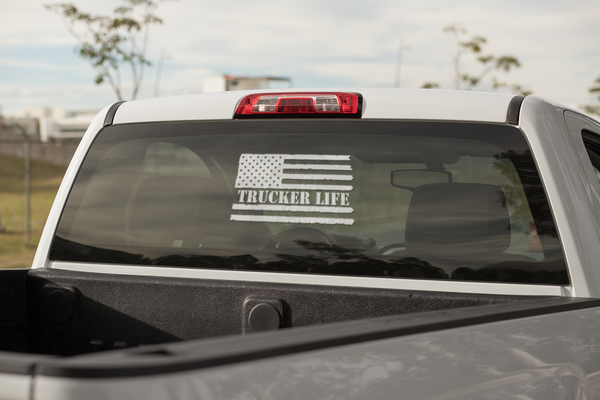 Trucker Life Flag - Decal