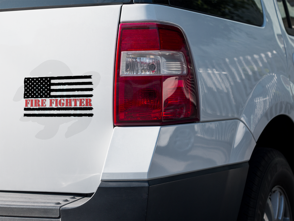 Fire Fighter Flag - Decal